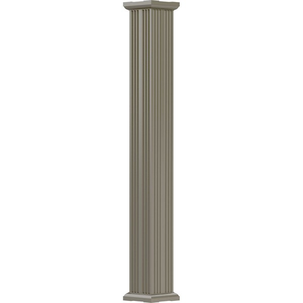 Ekena Millwork 12" x 10' Endura-Aluminum Column, Square Shaft (For Post Wrap Installation), Non-Tapered, FLuted EA1210INFSDTUTU - main